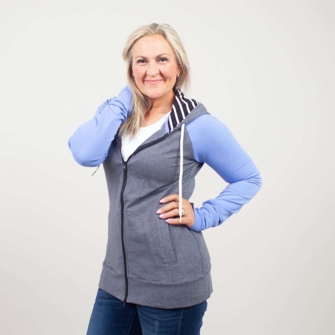 トップス SavoyClothingShop EmbloideryFreeceHoodie jamie-blue-full-zip-