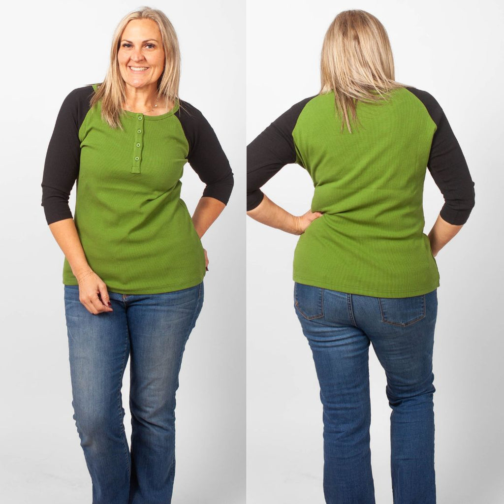 Olive & Black Henley 3/4 Sleeve - Shop7degrees