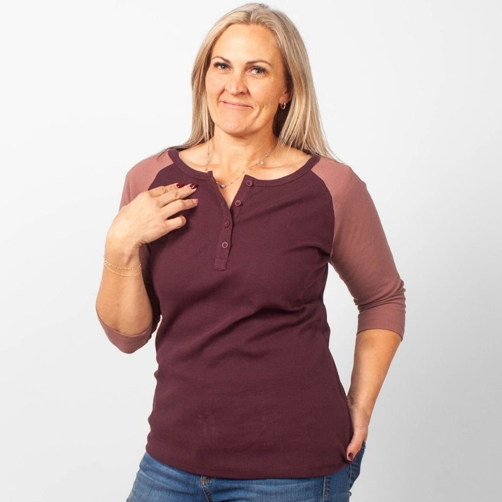 Plum and Rose Henley 3/4 - Shop7degrees