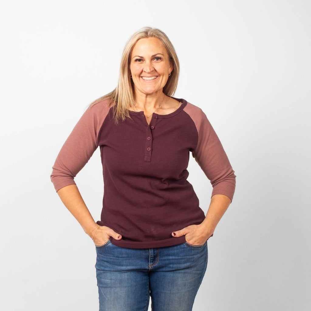 Plum and Rose Henley 3/4 - Shop7degrees