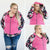Gillery view womans fashion hoodie plus size trendy hoodie double zipper shown in 2x Izzy Full Zip Womens fashion hoodie deep hood, fushia pink and white strip with blue floral sleeves and accented thumbholes and hood  - Shop7degrees Izzy Full Zip - Shop7degrees
