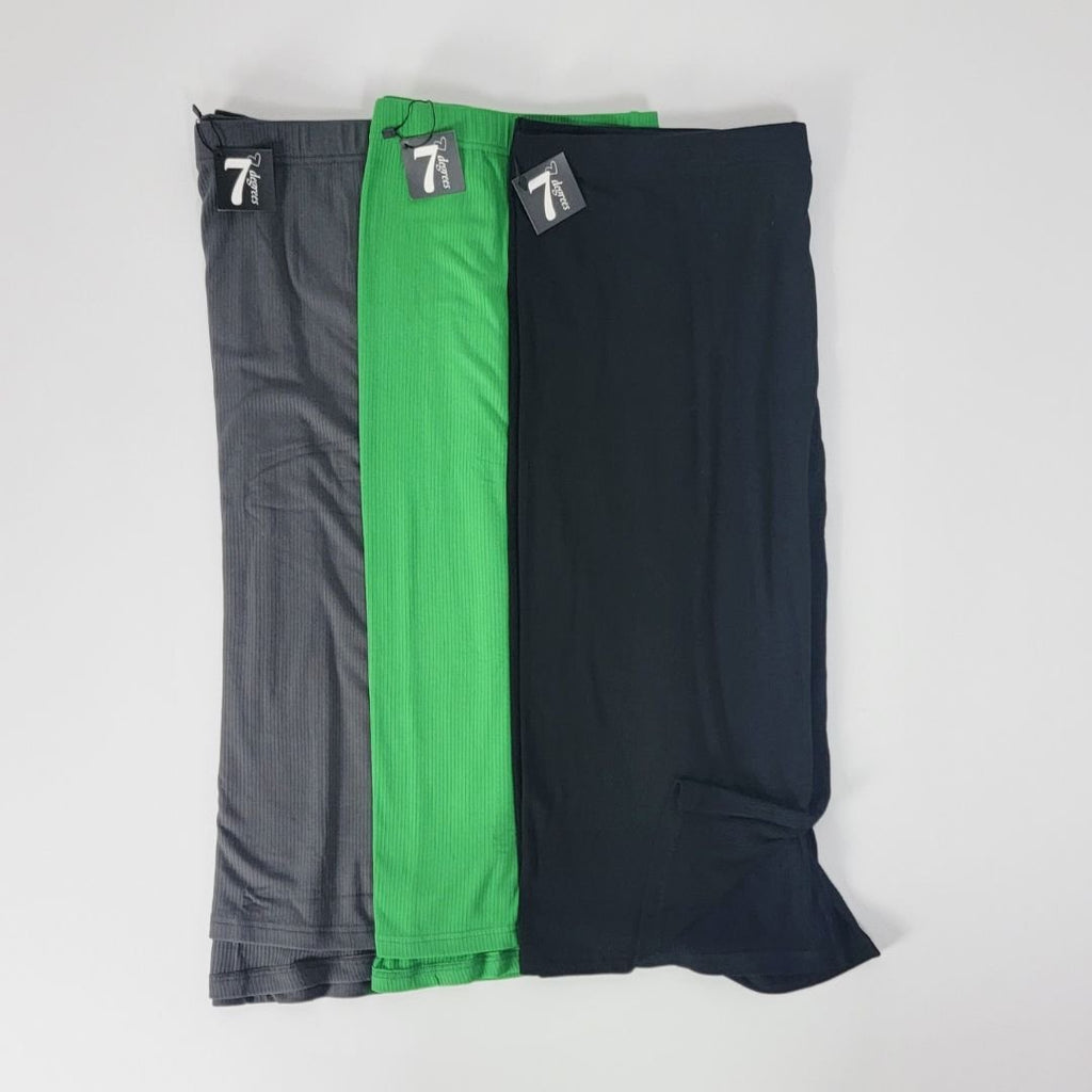 Ribbed Skirts in charcoal, grass green, black - Shop7degrees